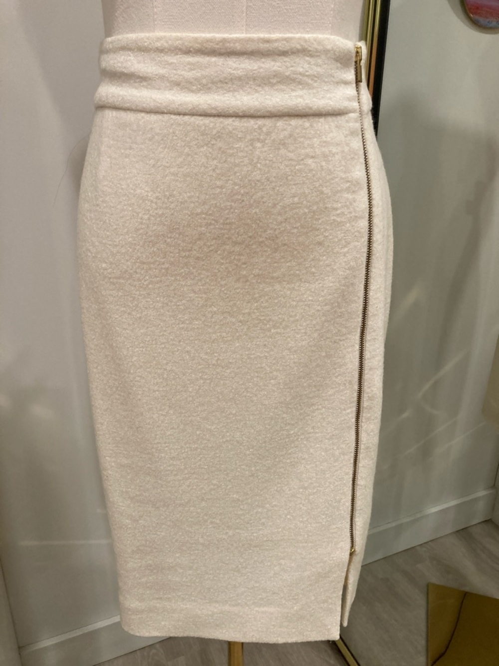 Banana Republic Cream Zip-Front Pencil Skirt